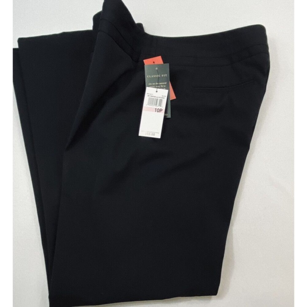 Rafaella Studio Womens Size 10 Petite Black Flat Front Classic Fit Pants